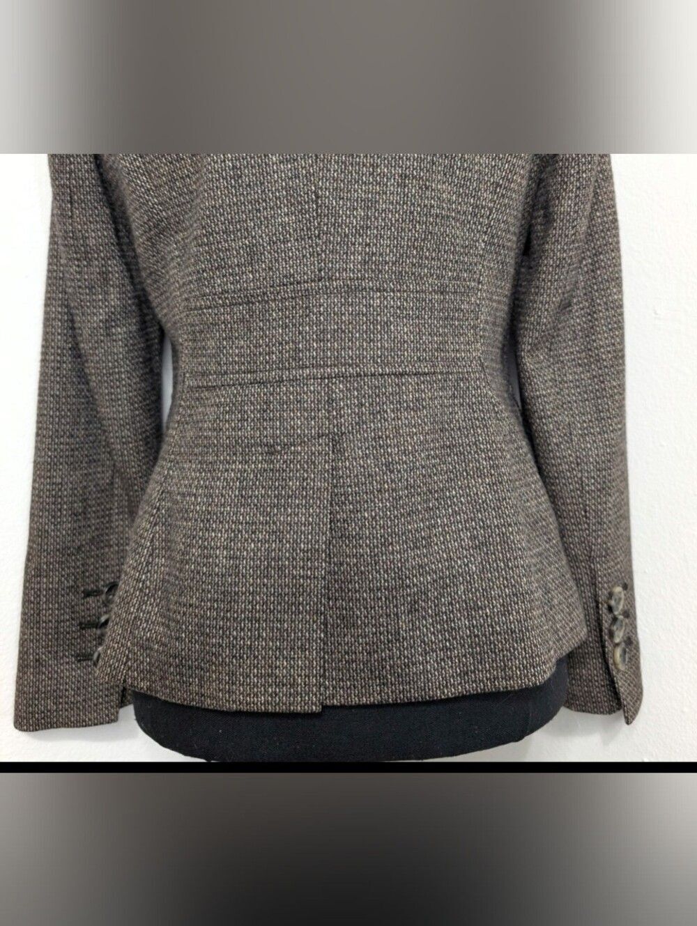 Eddie Bauer Y2K 90s Dark Academia Preppy Neutral Cozycore Blazer Jacket 2P - Picture 7 of 11